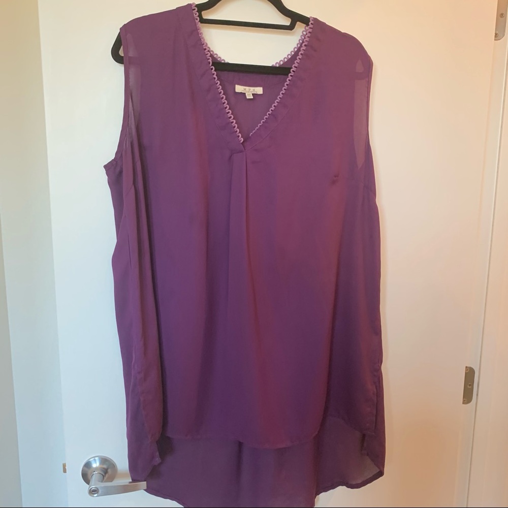 Womens Plus Size MPH Collection Purple Tank Top 2X
